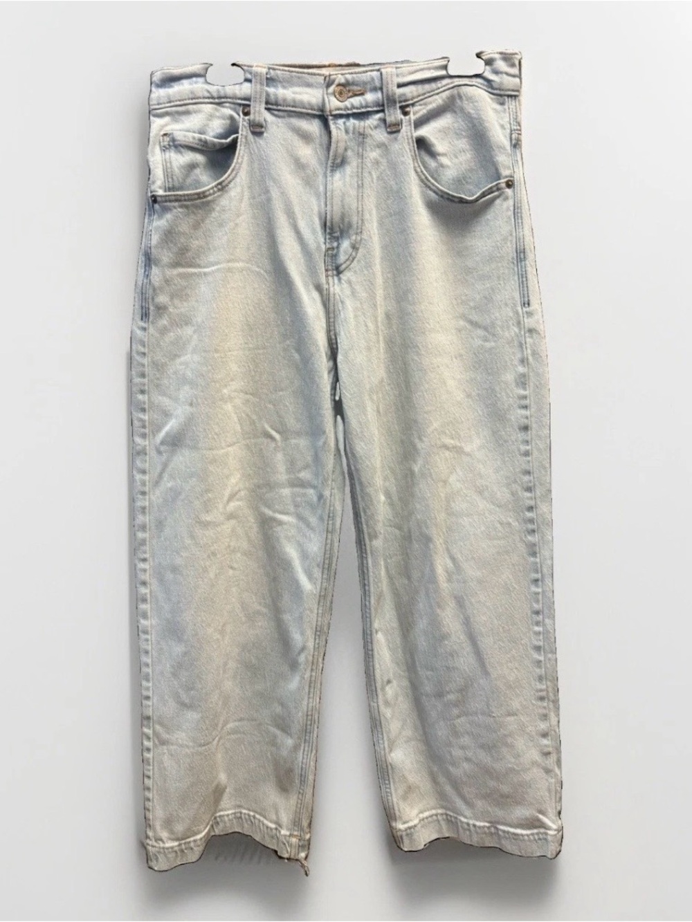 Men’s Light Wash Super Baggy Soft Denim Jeans Size 30x28 #6076